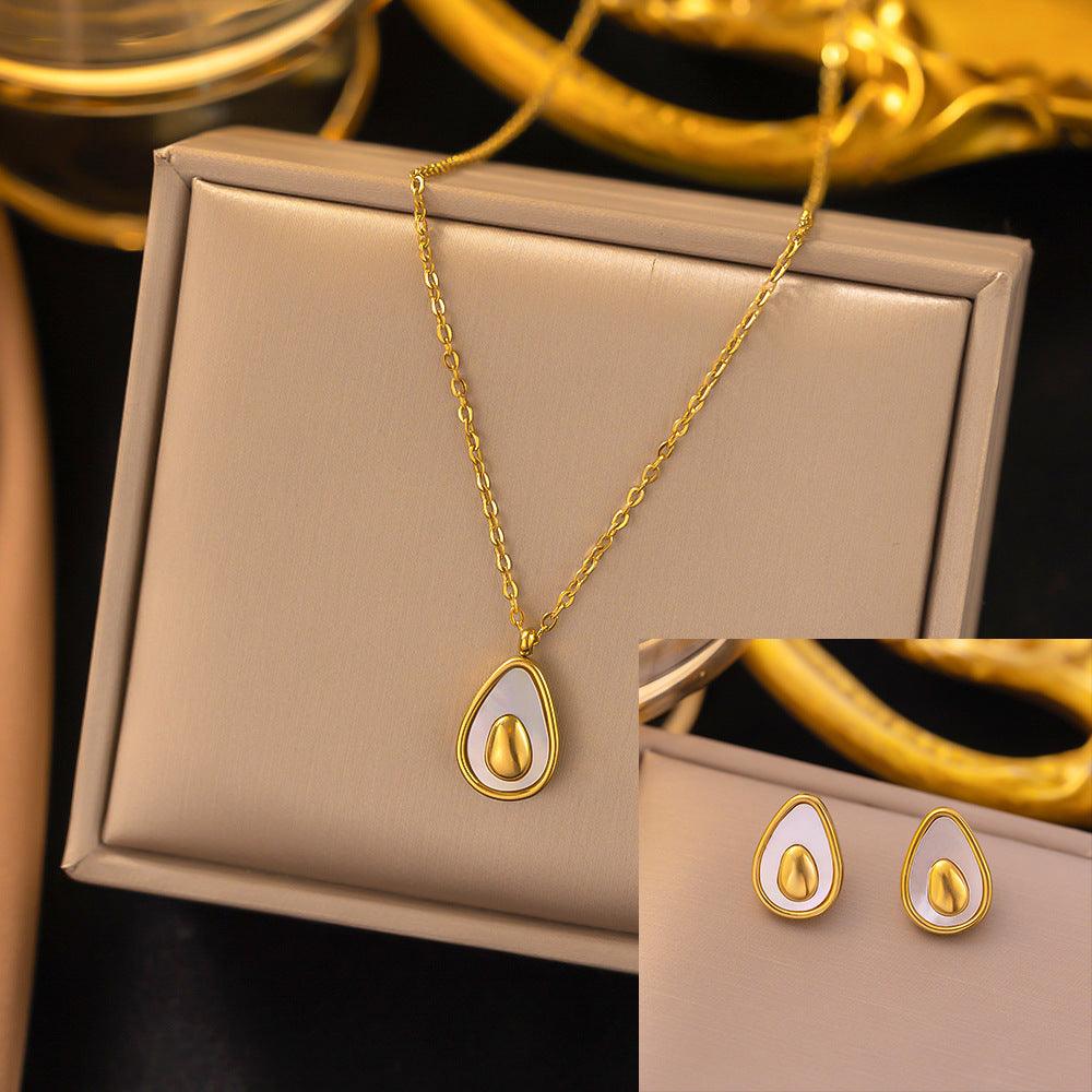 Stainless Steel Necklace Earrings Women's Jewelry Suit - Fashion Avenue