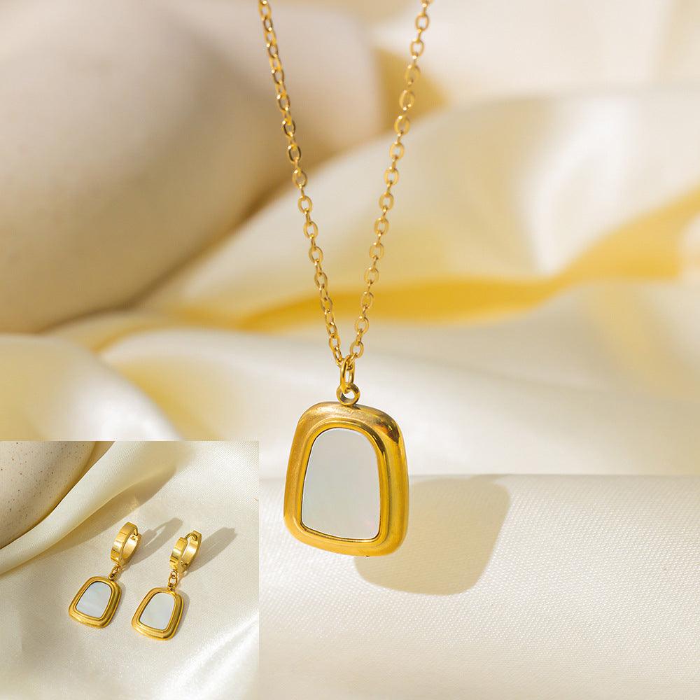 Stainless Steel Necklace Earrings Women's Jewelry Suit - Fashion Avenue