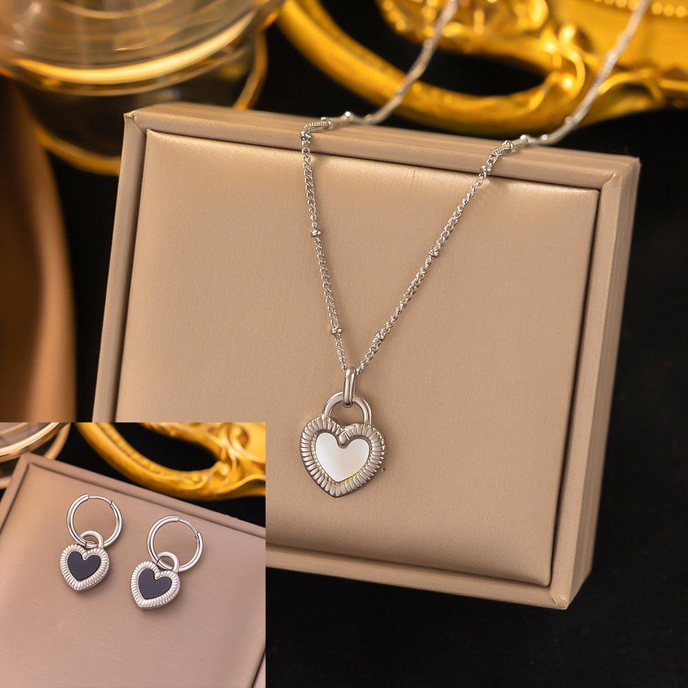 Stainless Steel Necklace Earrings Women's Jewelry Suit - Fashion Avenue