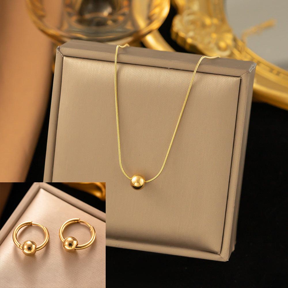 Stainless Steel Necklace Earrings Women's Jewelry Suit - Fashion Avenue