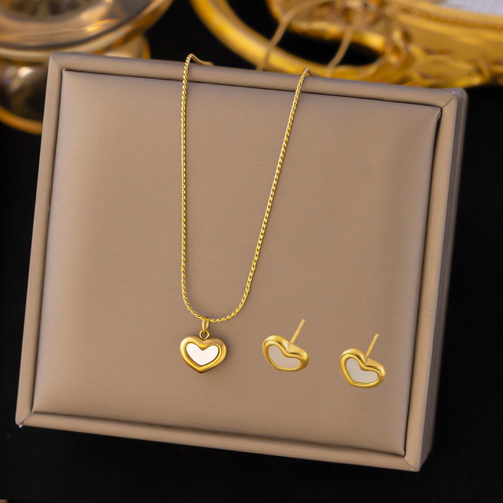 Stainless Steel Necklace Earrings Women's Jewelry Suit - Fashion Avenue