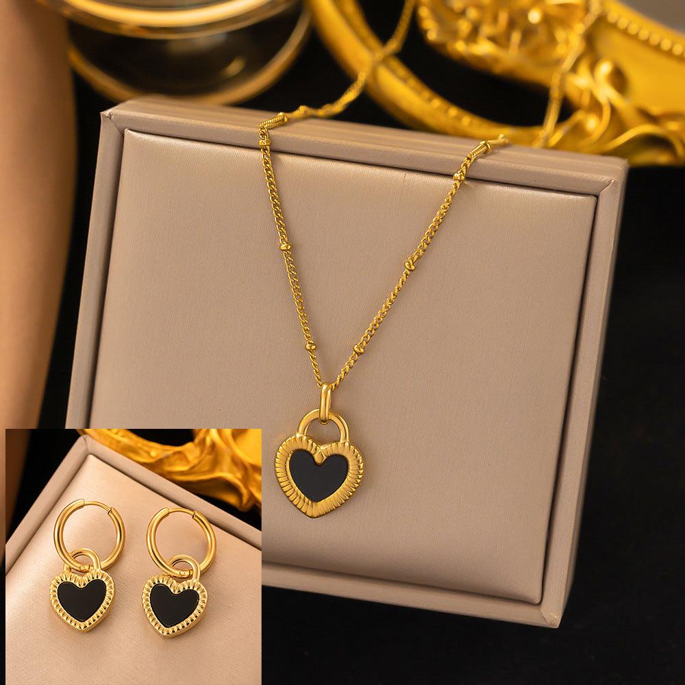 Stainless Steel Necklace Earrings Women's Jewelry Suit - Fashion Avenue