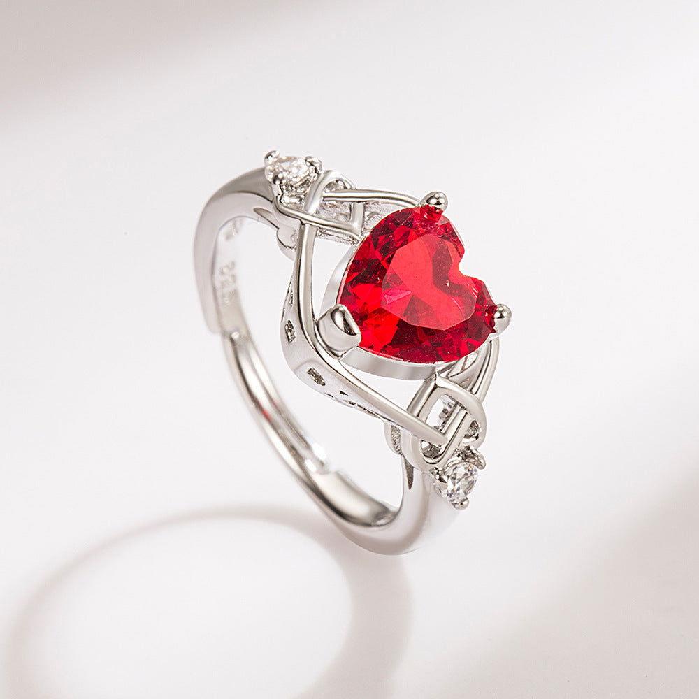 Heart-shaped Ruby Jewelry Suit - Fashion Avenue