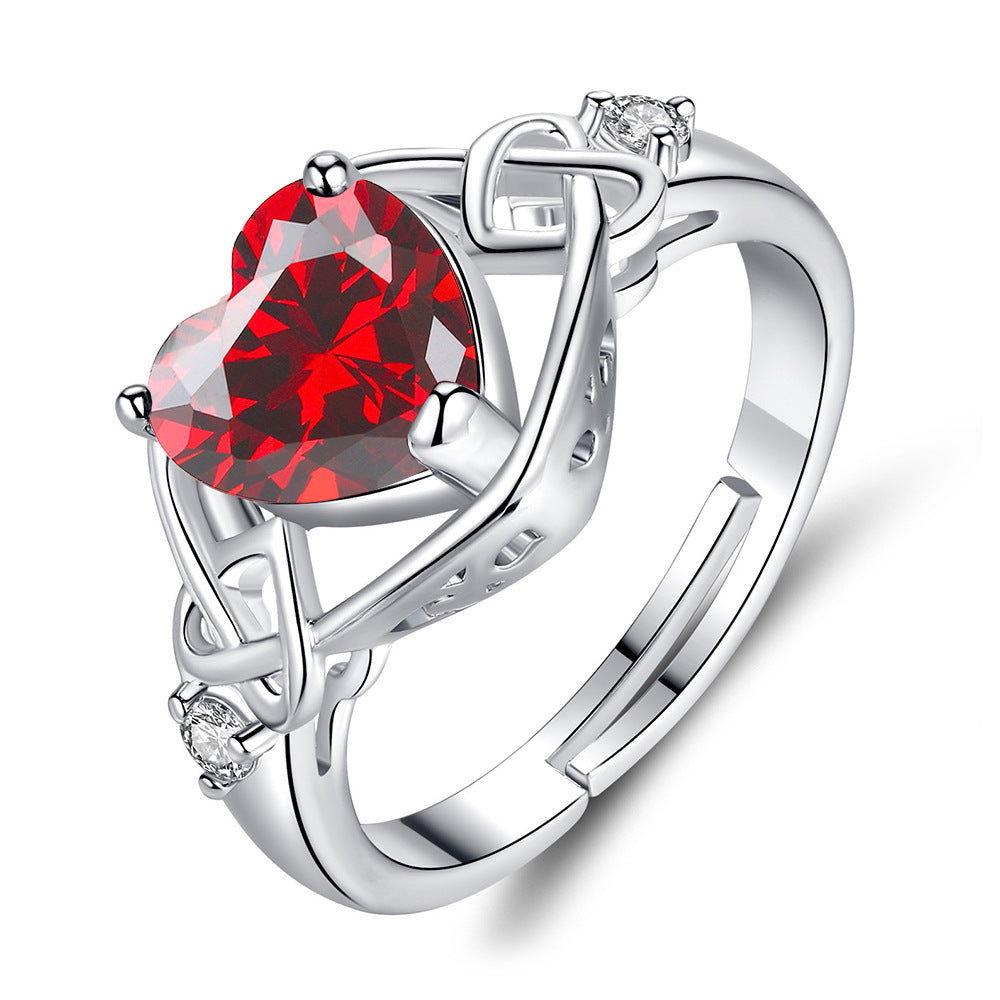 Heart-shaped Ruby Jewelry Suit - Fashion Avenue