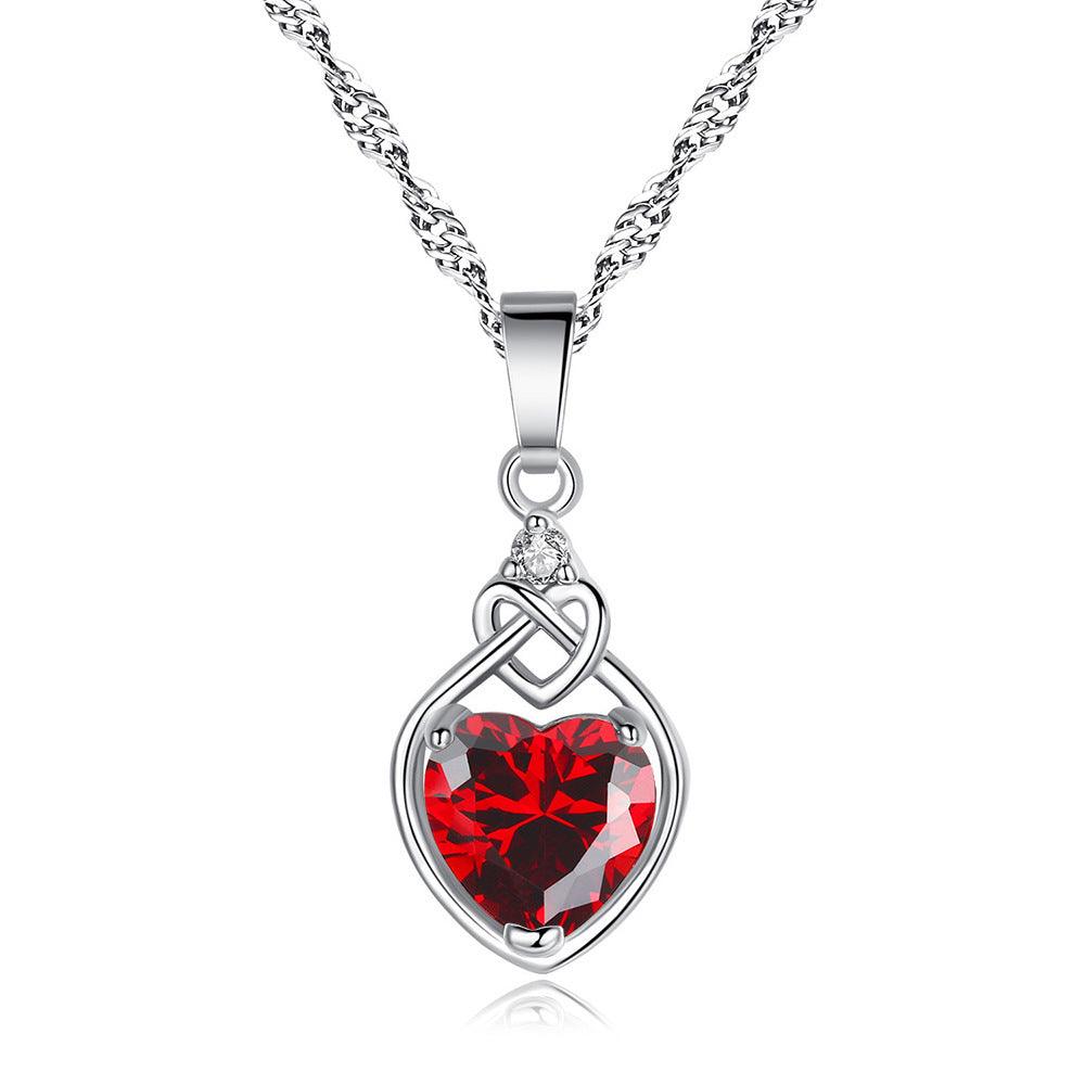 Heart-shaped Ruby Jewelry Suit - Fashion Avenue