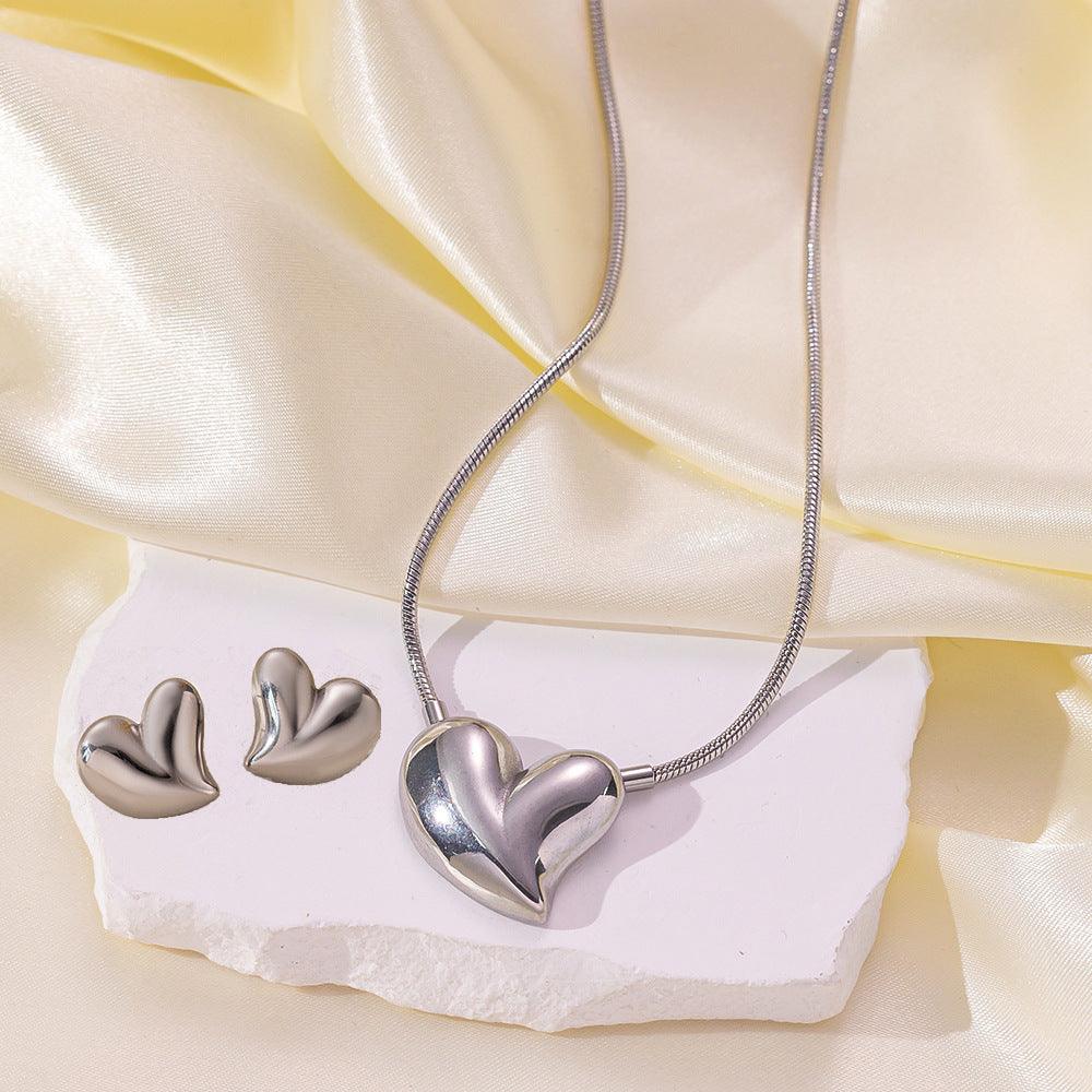 Stainless Steel Necklace Earrings Women's Jewelry Suit - Fashion Avenue